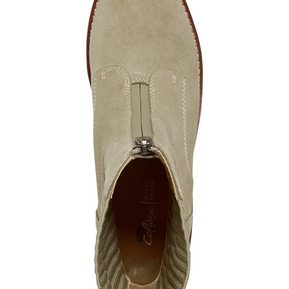 NWT AQUA COLLEGE Waterproof Women's Sz 7.5 Ankle Boots Tan/Sand Color Suede NEW - Picture 3 of 4